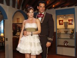 Los protagonistas Silvia Navarro y Cristian de la Fuente durante la presentación de la telenovela. EL UNIVERSAL  /