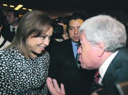 Josefina Vázquez Mota, estuvo presente en el “Laboratorio Político 2012, la estrategia detrás de las Elecciones”. NTX  /