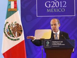 Felipe Calderón durante la cumbre G20 en diciembre pasado. ARCHIVO  /