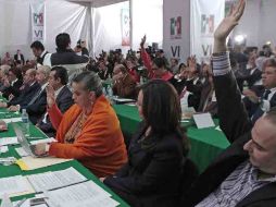 El Consejo Político Nacional del PRI se reunió hoy en Hidalgo para determinar las candidaturas plurinominales. EL UNIVERSAL  /