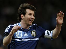 En el amistoso de la Selección de Argentina contra su similar de Suiza del día de ayer, el delantero marcó un triplete. AFP  /