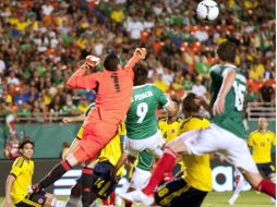 Frente a México el equipo cafetero tuvo 11 tiros al arco, de los cuales dos fueron goles, y sólo fueron desviados cuatro. EFE  /