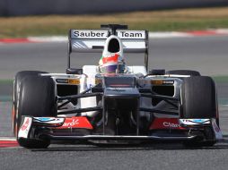 Sergio Pérez tuvo un día muy productivo dentro de las prácticas de la Fórmula 1 en Barcelona. EFE  /