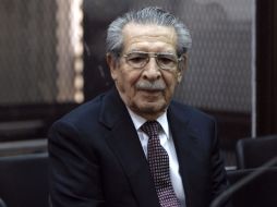 Ríos Montt (foto), Mauricio Rodríguez Sánchez y Héctor Mario López Fuentes son  son procesados por este caso. AP  /