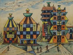 Fotografía de la obra ''Plaza II'' del pintor argentino autodidacta Xul Solar (Cordoba, 1934). EFE  /