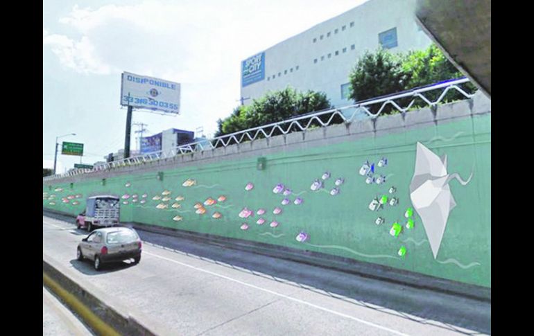 Proyecto del colectivo Quimera, que será pintado en el túnel de La Minerva.  /