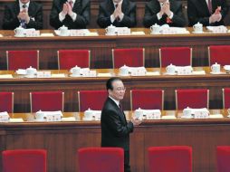 El primer ministro chino, Wen Jiabao, durante la apertura de las sesiones de la Asamblea Nacional Popular. AP  /