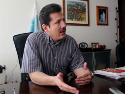 El presidente estatal del Panal, Lorenzo Moccia Sandoval, apunta que descartan perder el registro como partido. ARCHIVO  /