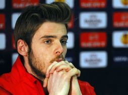 Un día antes de enfrentarse al Athletic de Bilbao De Gea afirmó en rueda de prensa que la opinión de los medios no le perjudica. AFP  /