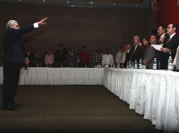 Enrique Dau Flores, durante su toma de protesta en instalaciones de la fundación Colosio.  /