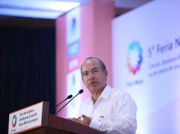 El Presidente Felipe Calderón reclamó de nueva cuenta al Congreso de la Unión que no apruebe la reforma. NOTIMEX  /