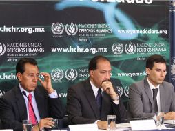 Funcionarios de SSP, PGR y el representante de México en la ONU escucharon la teleconferencia de Dulitzky. NTX  /