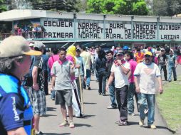 Estudiantes de la Normal Rural de Tiripetío rechazan que haya una mesa de diálogo, como dicen las autoridades estatales. EL UNIVERSAL  /