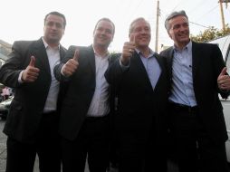 Hernán Cortés, Miguel Monraz, Fernando Guzmán y Alfonso Petersen acuden hoy al IEPC.  /