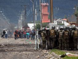 La protesta. En redes sociales pobladores denunciaron el uso de gas lacrimógeno. EFE  /