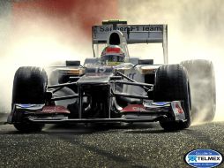 El piloto tapatío de Sauber marcó su vuelta rápida en 1:30.199. EFE  /