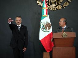 El Presidente Calderón nombró como titular de la Secretaría de Educación Pública a José Ángel Córdova Villalobos. NTX  /