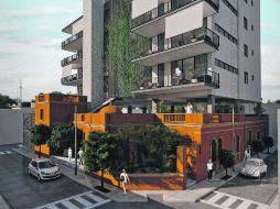 Imagen de un render del proyecto de condominio que se construye en el casco de lo que fue la Casa Gleason. ESPECIAL  /