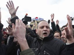 El dirigente del 'Frente de Izquierdas', Serguéi Udaltsov participa en una concentracion de oposición no autorizada. EFE  /