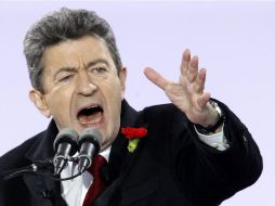 Melenchon cantó ''La Internacional'' durante su campaña este domingo. AFP  /