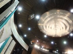 La estructura que conforma a la pieza de acrílico, no representa riesgos para la Cámara de Diputados. NTX  /