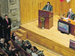 El rector Marco Antonio Cortés destacó los avances en materia de calidad educativa e investigación.  /