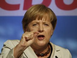 Angela Merkel fue entrevistada por la BBC de Londres en un encuentro teleivisado. ARCHIVO  /