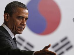 El Presidente Obama durante su discurso en Seúl. REUTERS  /