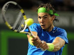 Nadal durante el encuentro con el checo Radek Stepanek realizado en el Crandon Park Tennis Center de Florida. AFP  /