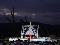 Imagen de la misa que oficia el Papa en la Plaza Antonio Maceo, de Santiago de Cuba. REUTERS  /