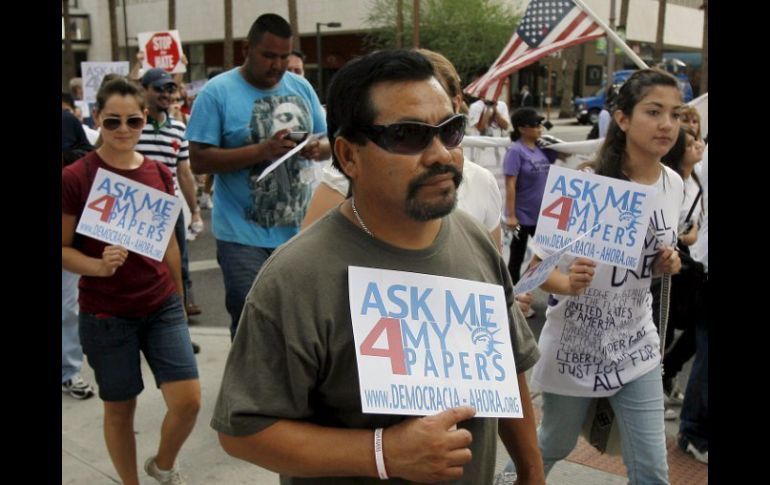 Manifestación contra legislación antiinmigrante. La SRE dice que la norma incide negativamente en las relaciones bilaterales. ARCHIVO  /