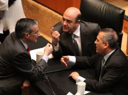 Senadores en la sesión de hoy. Aún falta que el pleno avale el convenio.  /