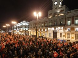 Concentración en la Puerta del Sol, Madridpara la huelga general. EFE  /