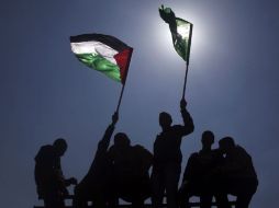 Unas 10 mil personas participaron en el norte de Gaza en una manifestación con motivo del Día de la Tierra. EFE  /
