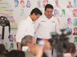 Luego del arranque de su campaña, Peña Nieto permanece en Jalisco realizando actividades junto con Aristóteles Sandoval.  /