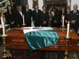 Funeral del ex presidente Miguel de la Madrid, hoy. AP  /
