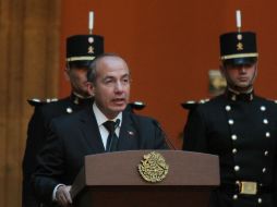 Felipe Calderón asisitó al homenaje póstumo que se le realizó al Expresidente Miguel de la Madrid. NOTIMEX  /