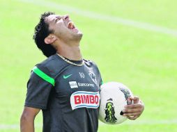 Ángel Reyna, delantero del Monterrey, durante la práctica de ayer en la Sultana del Norte. MEXSPORT  /