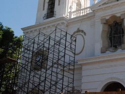 La torre norte de la catedral de Asunción de  María de la ciudad de Chilpancingo, sufrió severos daños por el sismo. NOTIMEX  /