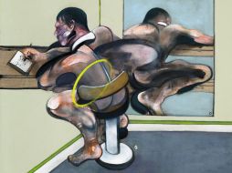 ''Figure Writing Reflected In Mirror'' se incluyó en la legendaria exposición que el artista irlandés realizó en 1977. ESPECIAL  /