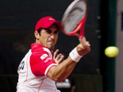 Cesar Ramirez de Mexico, durante dia 1 de la serie Copa Davis vs Barbados. MEXSPORT  /