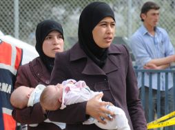 Refugiados sirios llegan al campo de refugiados de Islahiye en Gaziantep, Turquía. EFE  /