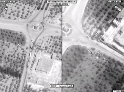 Las fotografías muestran la distribución de tanques entre los días 04 y 05 de abril en ciudades como Idlib o Taftanaz. ESPECIAL  /