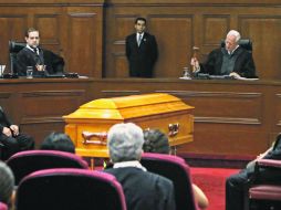 El Pleno del máximo tribunal de la nación, durante el homenaje a uno de sus ex integrantes. EL UNIVERSAL  /