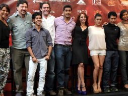 Carlos Bardem, Everardo Gout y Tenoch Huerta, entre otros, durante la presentación de la película. EL UNIVERSAL  /