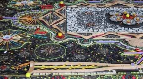 El trabajo artístico del colombiano Federico Uribe en la mansión Andrew Freedman. EFE  /