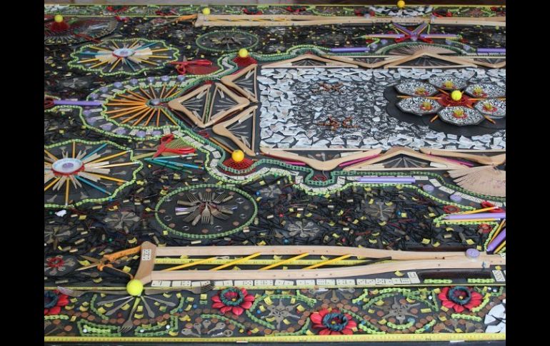 El trabajo artístico del colombiano Federico Uribe en la mansión Andrew Freedman. EFE  /