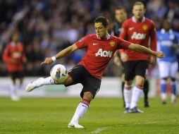 Javier 'Chicharito' Hernández no tuvo oportunidades de gol en el partido ante el Wigan. REUTERS  /