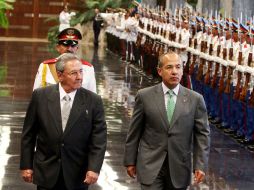 Felipe Calderón Hinojosa se reunió con su homólogo de Cuba, Raúl Castro. NOTIMEX  /