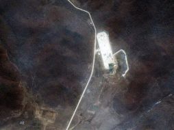 Imagen satelital que muestra la base norcoreana desde donde se habría lanzado el cohete. AFP - DIGITALGLOBE  /